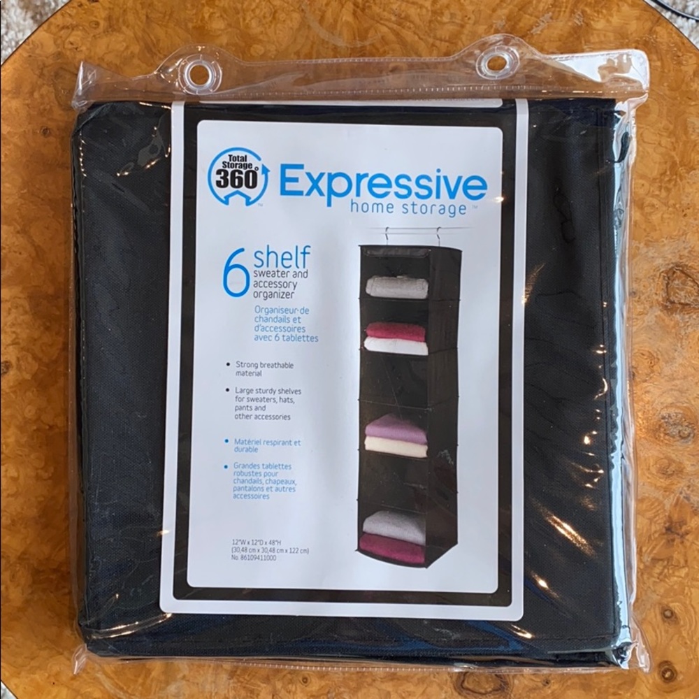 6 Shelf Sweater and Accessory Organizer - Black